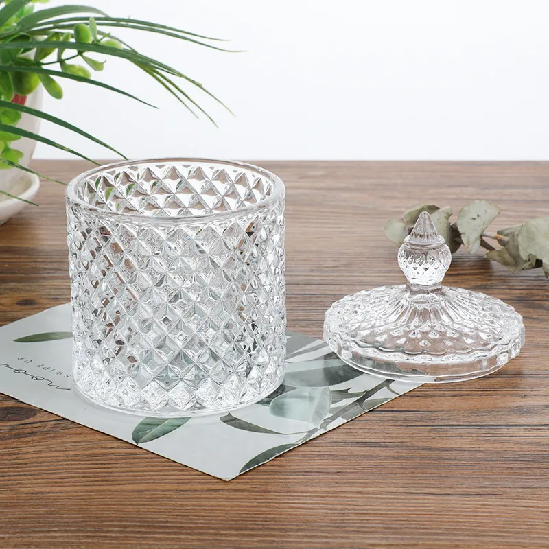 Aromatherapy Candle Container with Lid - Small Glass Jar for Soy Wax Candles, Home Decor Yurt Style Candlestick showcase 11