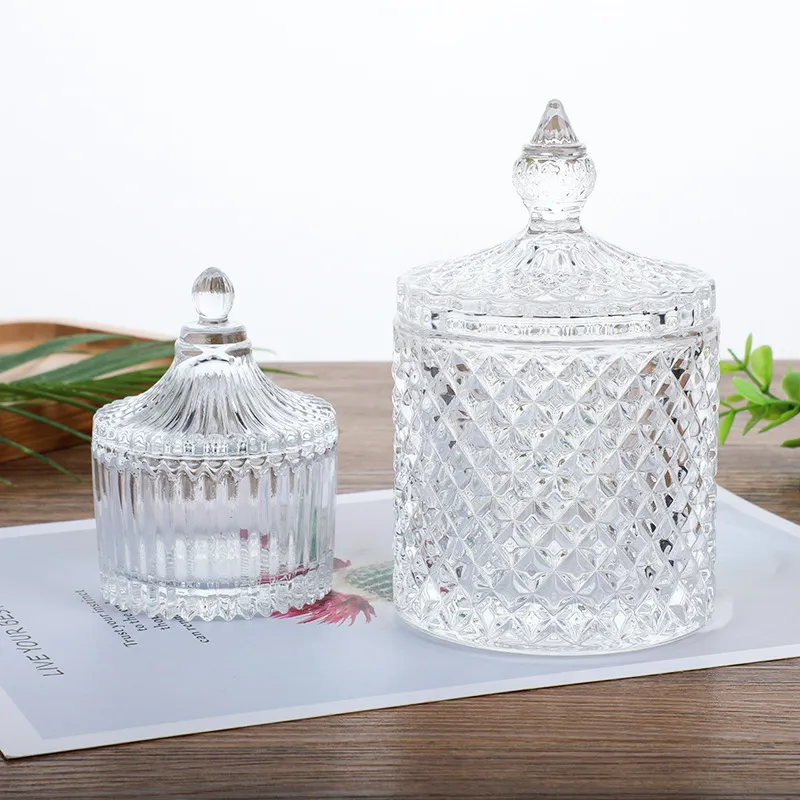 Aromatherapy Candle Container with Lid - Small Glass Jar for Soy Wax Candles, Home Decor Yurt Style Candlestick showcase 10