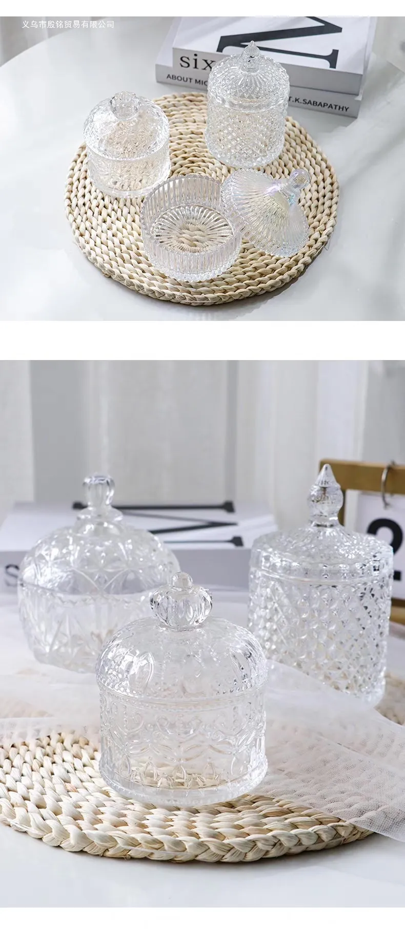 Handmade DIY Candle Cups Scented Candle Containers Yurt Glass Jars with Lids Empty Glass Candle Holders for Home Decor and Crafts showcase 18