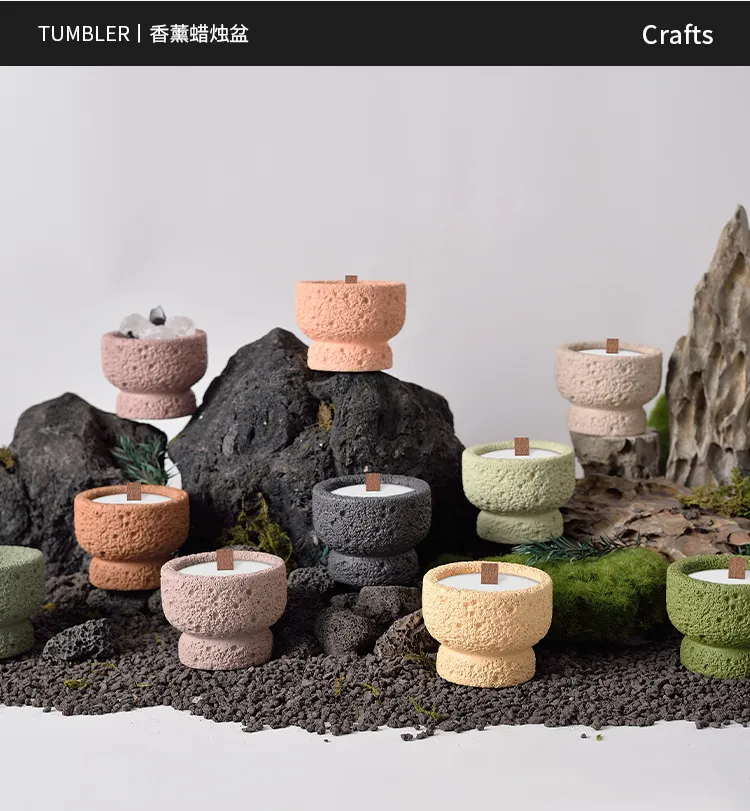 Cement Aromatherapy Candle Cup DIY Container - Cross-Border Space Texture Diffuser Stone Fireless Fragrance Ornaments for Home Decor showcase 12