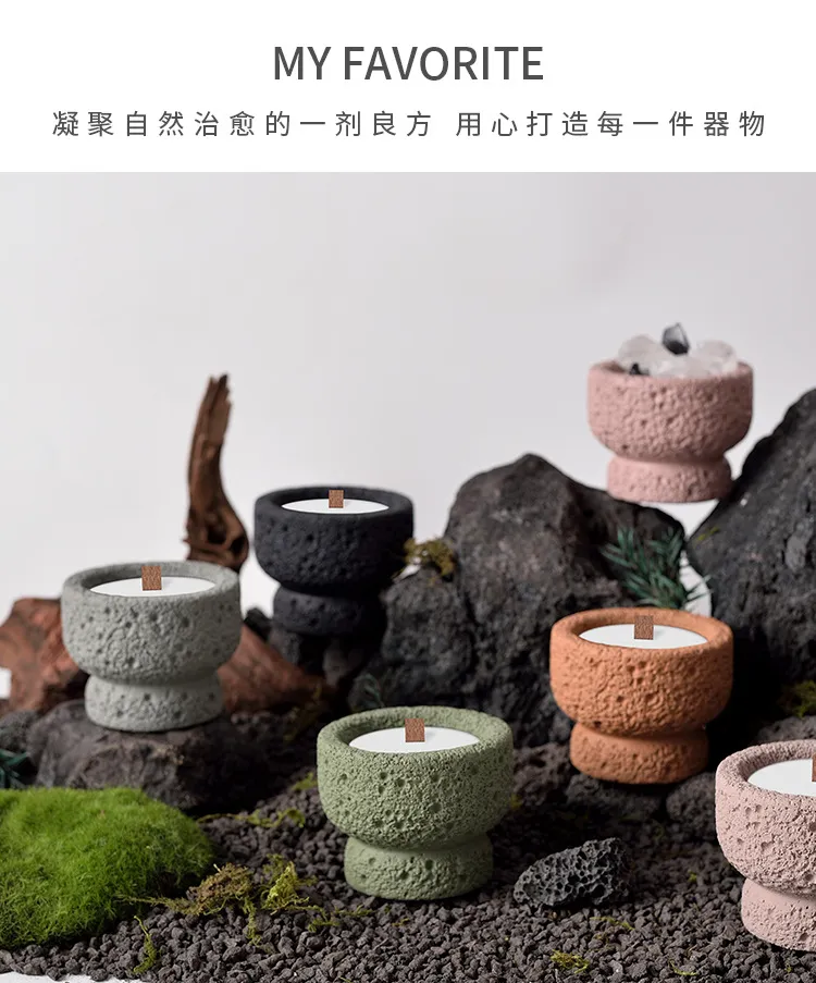 Cement Aromatherapy Candle Cup DIY Container - Cross-Border Space Texture Diffuser Stone Fireless Fragrance Ornaments for Home Decor showcase 15