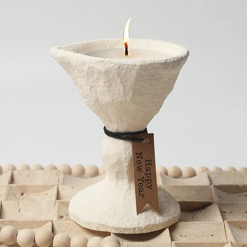 Nordic Style Ceramic Candle Holder Cup DIY Candle Making Container Simple Candlestick Ornament for Aromatherapy Soybean Wax, Home Decor thumbnail 4