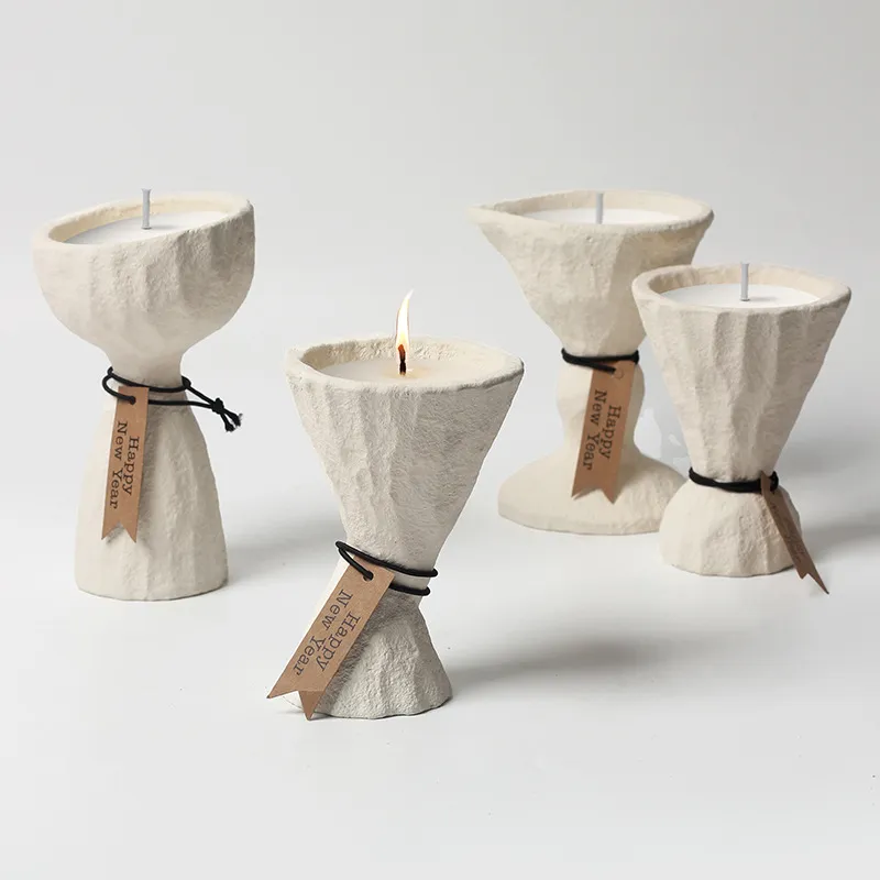 Nordic Style Ceramic Candle Holder Cup DIY Candle Making Container Simple Candlestick Ornament for Aromatherapy Soybean Wax, Home Decor thumbnail 1