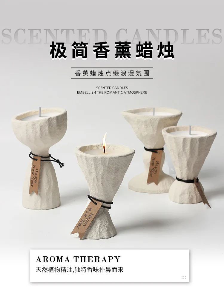 Nordic Style Ceramic Candle Holder Cup DIY Candle Making Container Simple Candlestick Ornament for Aromatherapy Soybean Wax, Home Decor showcase 1