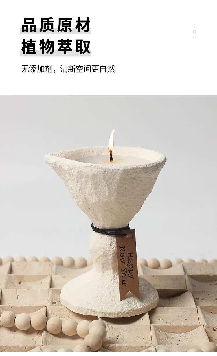 Nordic Style Ceramic Candle Holder Cup DIY Candle Making Container Simple Candlestick Ornament for Aromatherapy Soybean Wax, Home Decor showcase 9