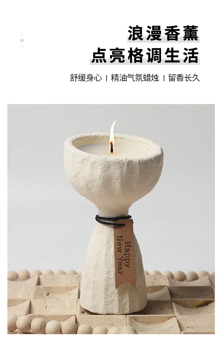 Nordic Style Ceramic Candle Holder Cup DIY Candle Making Container Simple Candlestick Ornament for Aromatherapy Soybean Wax, Home Decor showcase 10