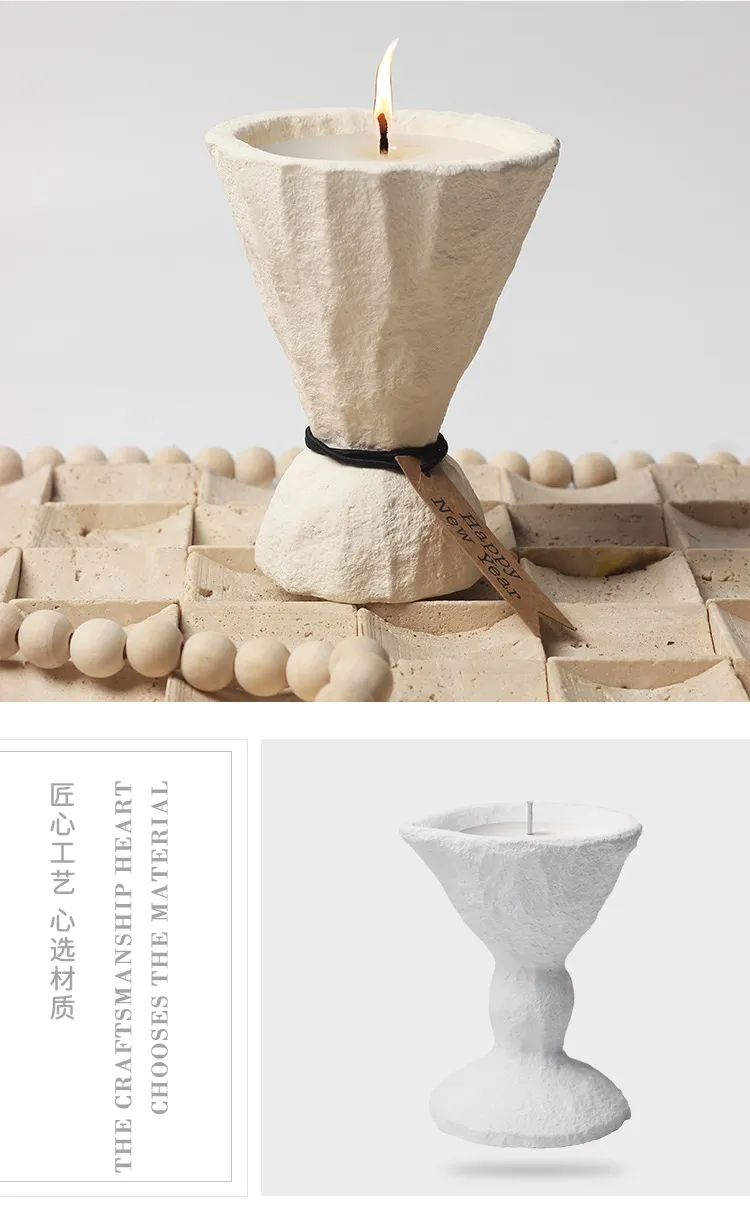 Nordic Style Ceramic Candle Holder Cup DIY Candle Making Container Simple Candlestick Ornament for Aromatherapy Soybean Wax, Home Decor showcase 7