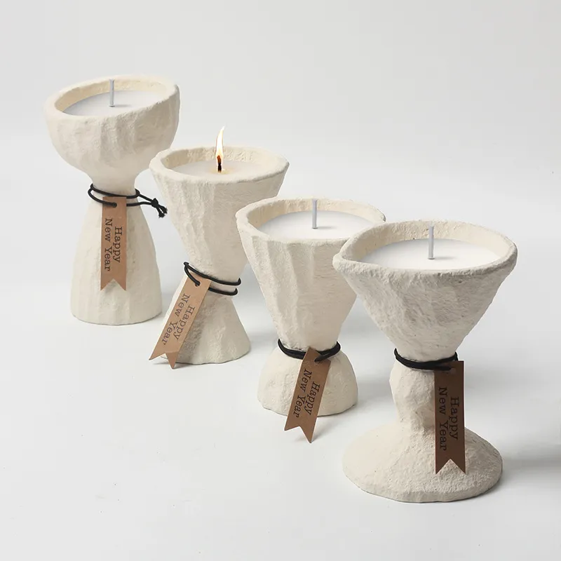 Nordic Style Ceramic Candle Holder Cup DIY Candle Making Container Simple Candlestick Ornament for Aromatherapy Soybean Wax, Home Decor thumbnail 2