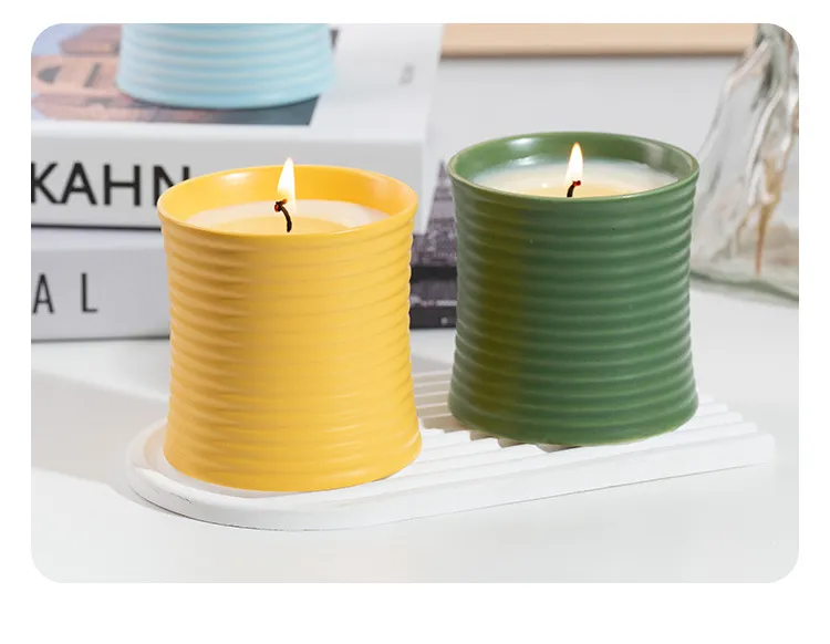 European Style Ceramic Candle Cup | Scented Candle Holder | Creative Bedroom Decor | Handmade Spiral Fragrance Candle | Gift Idea showcase 14