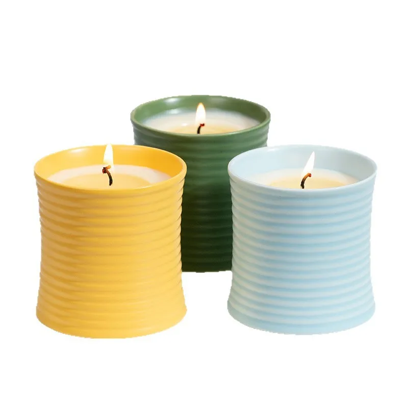 European Style Ceramic Candle Cup | Scented Candle Holder | Creative Bedroom Decor | Handmade Spiral Fragrance Candle | Gift Idea thumbnail 5