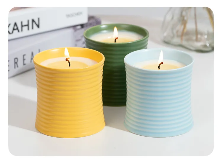 European Style Ceramic Candle Cup | Scented Candle Holder | Creative Bedroom Decor | Handmade Spiral Fragrance Candle | Gift Idea showcase 13