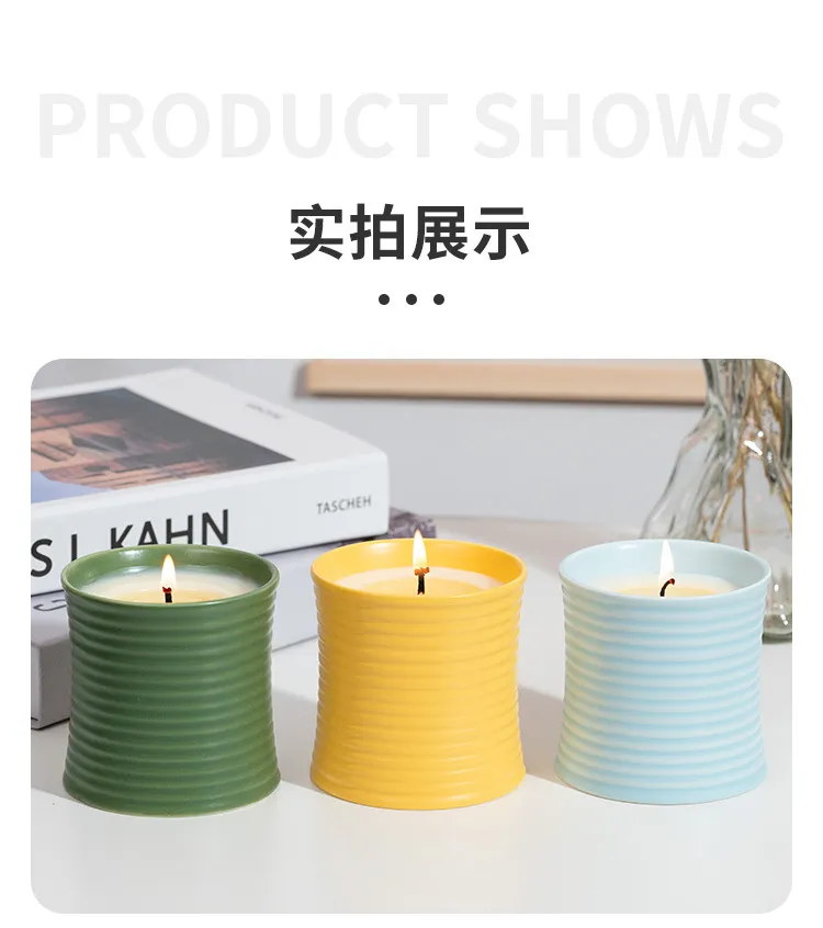 European Style Ceramic Candle Cup | Scented Candle Holder | Creative Bedroom Decor | Handmade Spiral Fragrance Candle | Gift Idea showcase 12