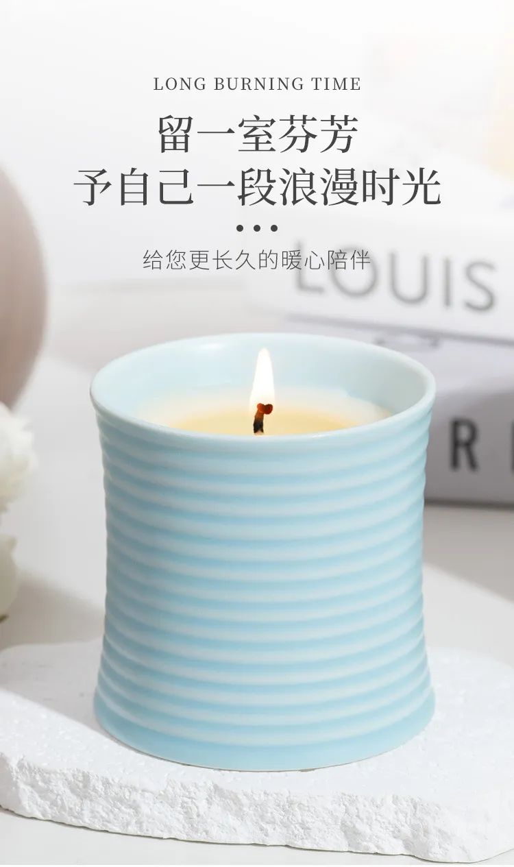 European Style Ceramic Candle Cup | Scented Candle Holder | Creative Bedroom Decor | Handmade Spiral Fragrance Candle | Gift Idea showcase 3
