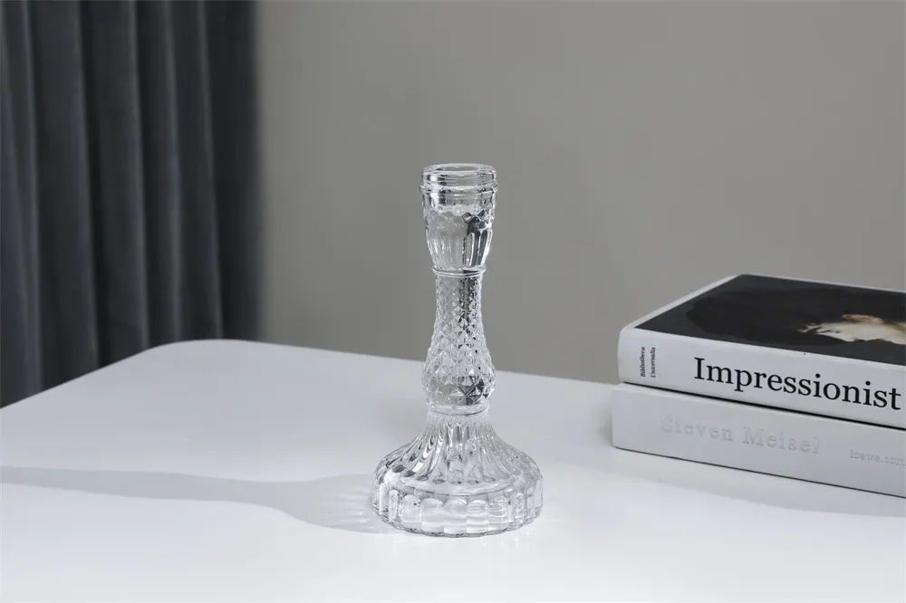 Elegant Crystal Glass Candle Holder - French Pastoral Style Aromatherapy Candle Holder for Dining Table, Home Decoration, and Special Occasions showcase 11