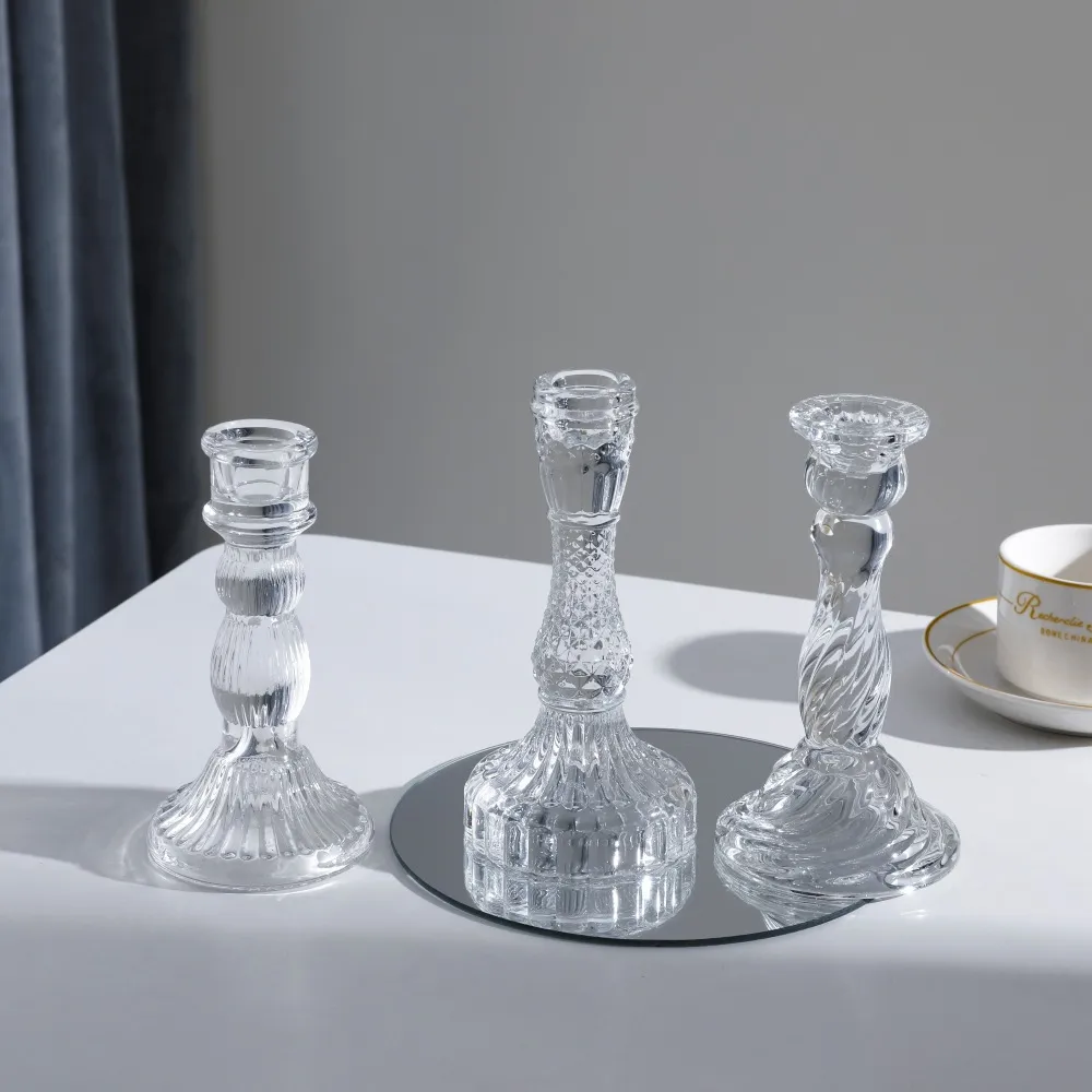 Elegant Crystal Glass Candle Holder - French Pastoral Style Aromatherapy Candle Holder for Dining Table, Home Decoration, and Special Occasions thumbnail 4
