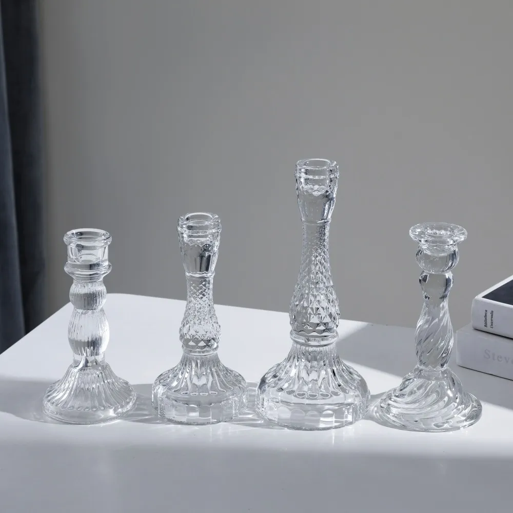 Elegant Crystal Glass Candle Holder - French Pastoral Style Aromatherapy Candle Holder for Dining Table, Home Decoration, and Special Occasions thumbnail 3