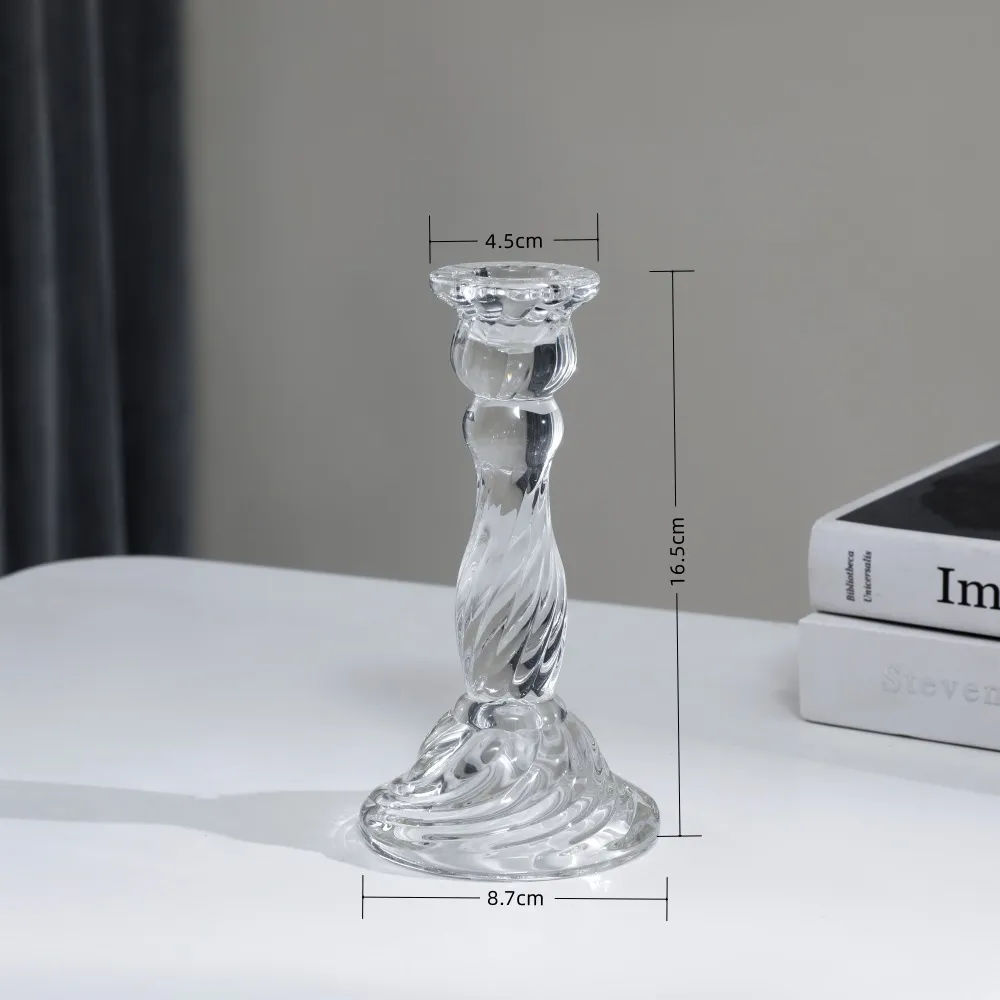 Elegant Crystal Glass Candle Holder - French Pastoral Style Aromatherapy Candle Holder for Dining Table, Home Decoration, and Special Occasions thumbnail 6