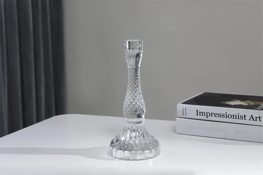 Elegant Crystal Glass Candle Holder - French Pastoral Style Aromatherapy Candle Holder for Dining Table, Home Decoration, and Special Occasions showcase 13