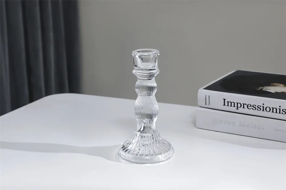 Elegant Crystal Glass Candle Holder - French Pastoral Style Aromatherapy Candle Holder for Dining Table, Home Decoration, and Special Occasions showcase 12