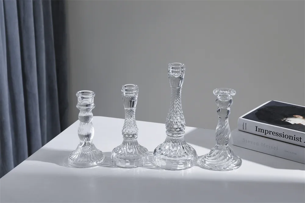 Elegant Crystal Glass Candle Holder - French Pastoral Style Aromatherapy Candle Holder for Dining Table, Home Decoration, and Special Occasions showcase 2