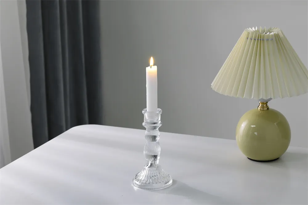 Elegant Crystal Glass Candle Holder - French Pastoral Style Aromatherapy Candle Holder for Dining Table, Home Decoration, and Special Occasions showcase 6