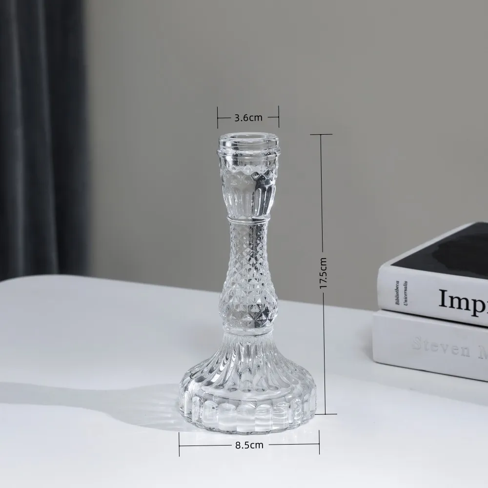 Elegant Crystal Glass Candle Holder - French Pastoral Style Aromatherapy Candle Holder for Dining Table, Home Decoration, and Special Occasions thumbnail 7