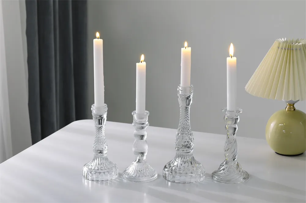Elegant Crystal Glass Candle Holder - French Pastoral Style Aromatherapy Candle Holder for Dining Table, Home Decoration, and Special Occasions showcase 5