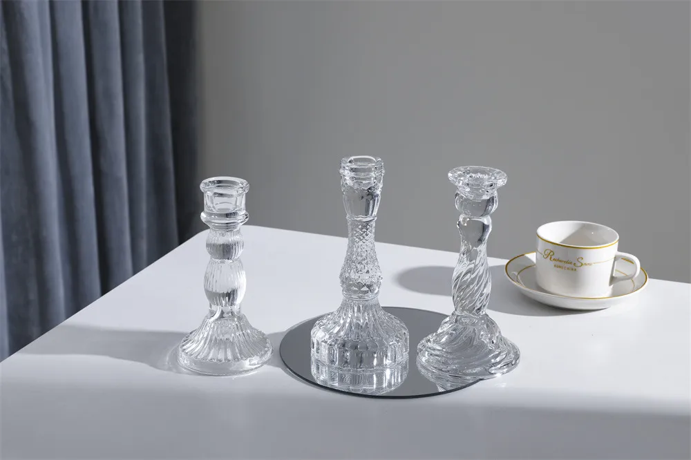 Elegant Crystal Glass Candle Holder - French Pastoral Style Aromatherapy Candle Holder for Dining Table, Home Decoration, and Special Occasions showcase 4