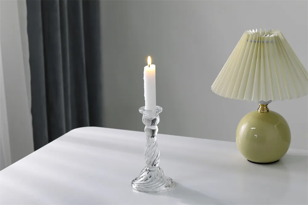 Elegant Crystal Glass Candle Holder - French Pastoral Style Aromatherapy Candle Holder for Dining Table, Home Decoration, and Special Occasions showcase 7