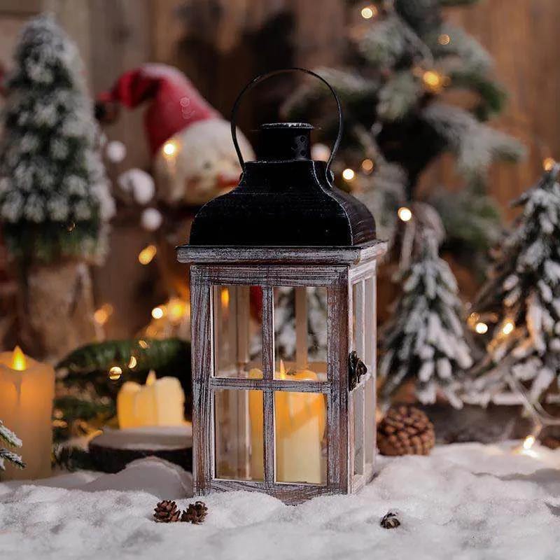 Retro American Style Candlestick Lantern Portable Horse Lamp Windproof Iron Aromatherapy Candle Holder Butter Lamp Home Decoration Ornaments showcase 1
