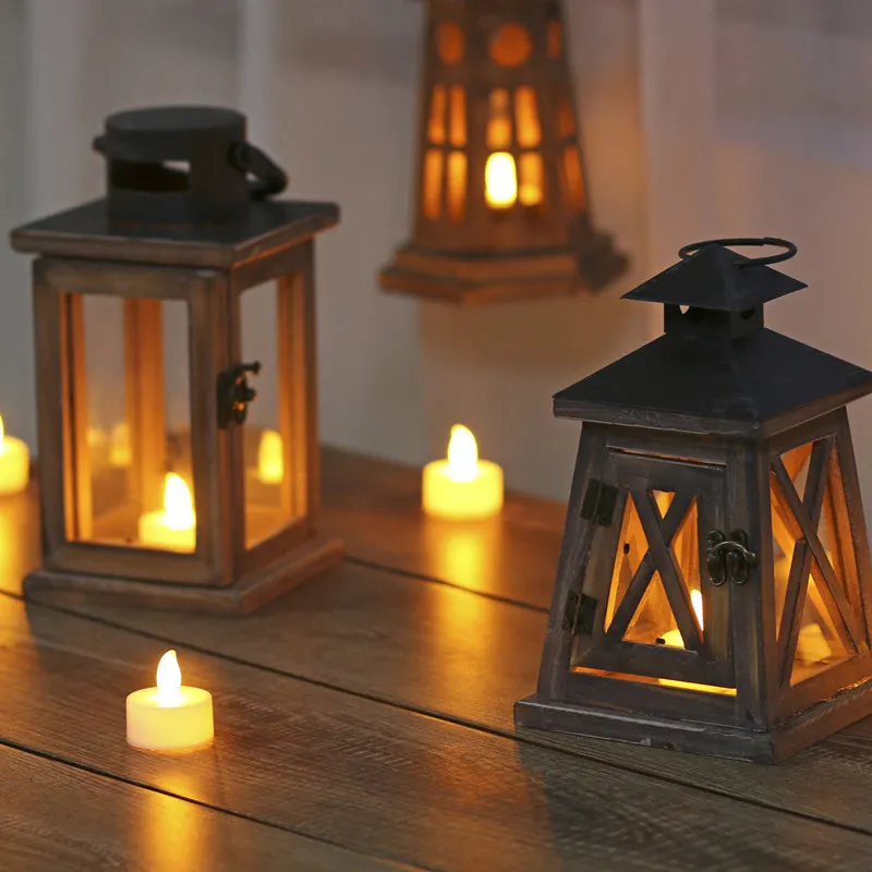 Retro American Style Candlestick Lantern Portable Horse Lamp Windproof Iron Aromatherapy Candle Holder Butter Lamp Home Decoration Ornaments showcase 9