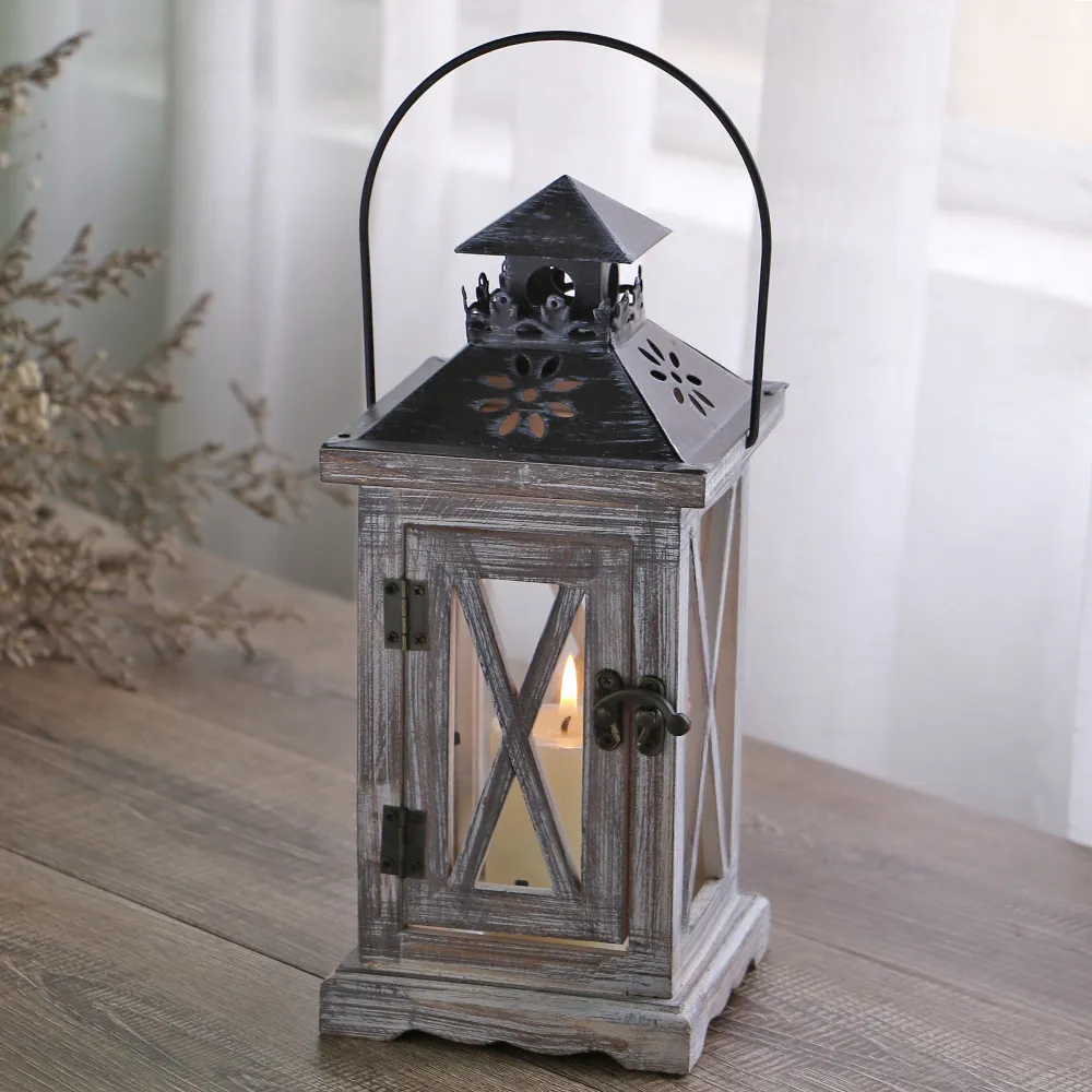 Retro American Style Candlestick Lantern Portable Horse Lamp Windproof Iron Aromatherapy Candle Holder Butter Lamp Home Decoration Ornaments showcase 10