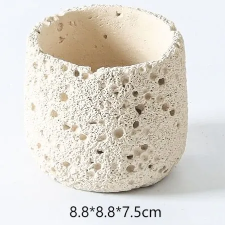 DIY Cement Texture Aromatherapy Candle Cup Empty Container - Cross-Border Expanding Incense Stone Non-Fire Fragrance Ornaments for Home Decor thumbnail 8
