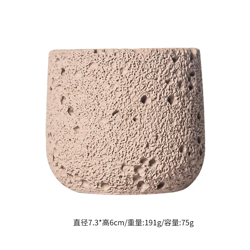 DIY Cement Texture Aromatherapy Candle Cup Empty Container - Cross-Border Expanding Incense Stone Non-Fire Fragrance Ornaments for Home Decor thumbnail 10