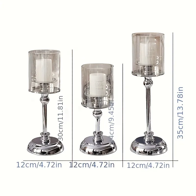 3-Piece Glass Candle Holder Set | Aromatherapy Candles | Retro Style | Birthday, Candlelight Dinner, Home Decor | Craft Ornaments showcase 19