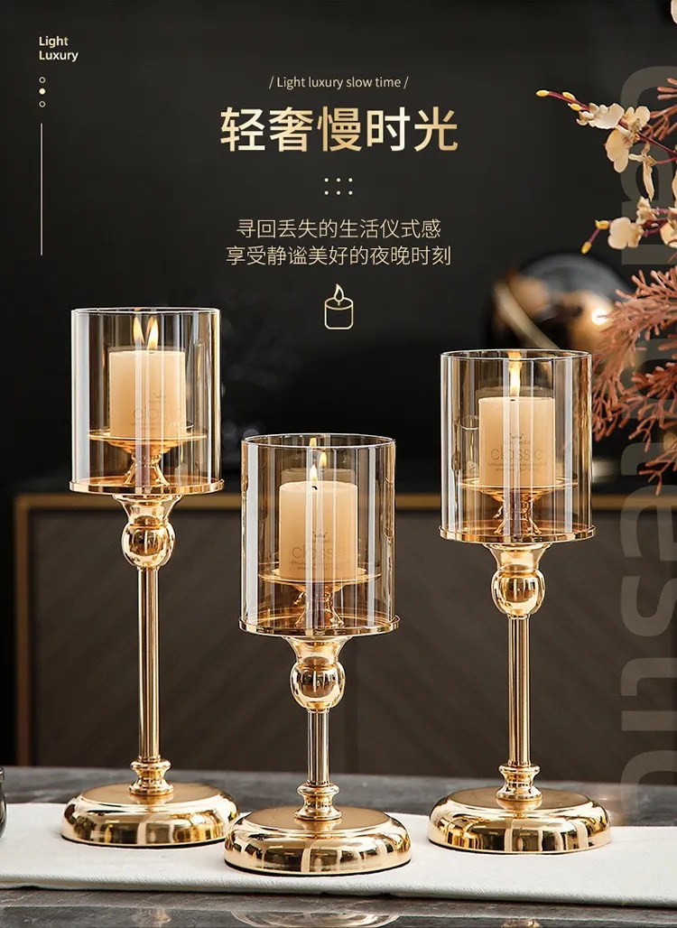 3-Piece Glass Candle Holder Set | Aromatherapy Candles | Retro Style | Birthday, Candlelight Dinner, Home Decor | Craft Ornaments showcase 4