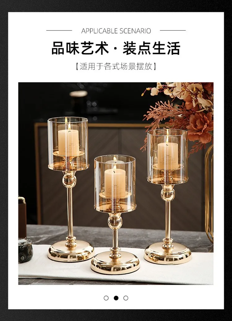 3-Piece Glass Candle Holder Set | Aromatherapy Candles | Retro Style | Birthday, Candlelight Dinner, Home Decor | Craft Ornaments showcase 16