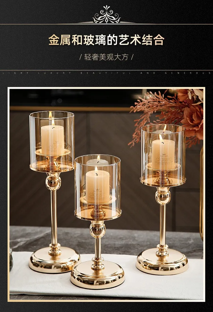 3-Piece Glass Candle Holder Set | Aromatherapy Candles | Retro Style | Birthday, Candlelight Dinner, Home Decor | Craft Ornaments showcase 5