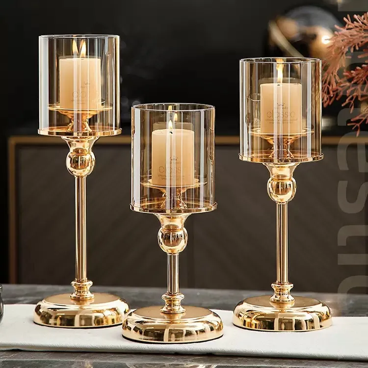 3-Piece Glass Candle Holder Set | Aromatherapy Candles | Retro Style | Birthday, Candlelight Dinner, Home Decor | Craft Ornaments showcase 1