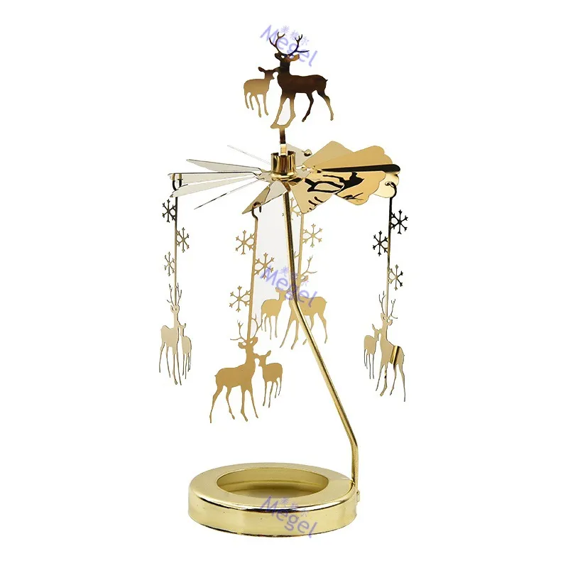 Rotating Carousel Candle Holder - Creative Aromatherapy Candle Cup with Revolving Lantern Design for Romantic Atmosphere, Candlelight Dinners, and Home Decor thumbnail 5