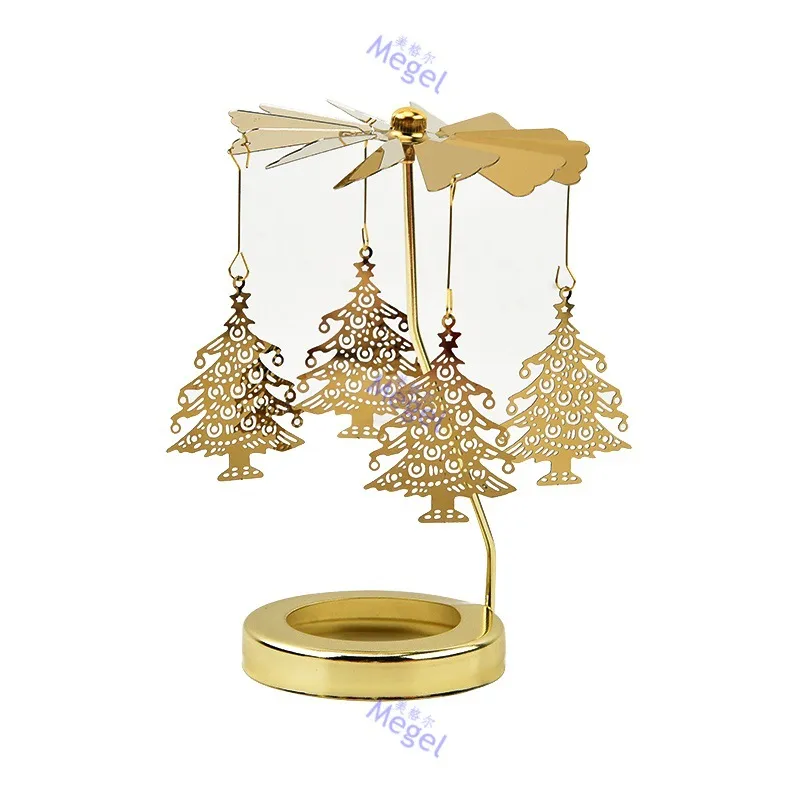 Rotating Carousel Candle Holder - Creative Aromatherapy Candle Cup with Revolving Lantern Design for Romantic Atmosphere, Candlelight Dinners, and Home Decor thumbnail 7