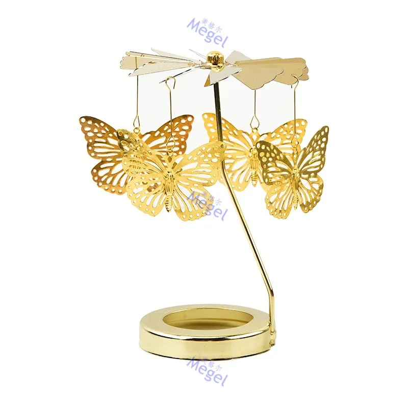 Rotating Carousel Candle Holder - Creative Aromatherapy Candle Cup with Revolving Lantern Design for Romantic Atmosphere, Candlelight Dinners, and Home Decor thumbnail 8