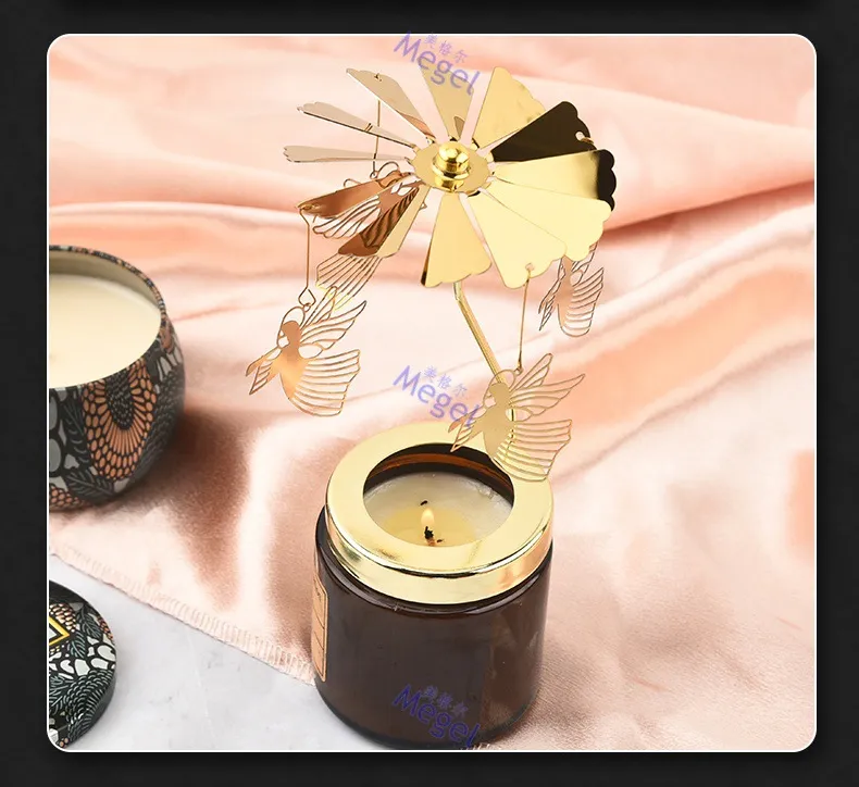 Rotating Carousel Candle Holder - Creative Aromatherapy Candle Cup with Revolving Lantern Design for Romantic Atmosphere, Candlelight Dinners, and Home Decor showcase 14