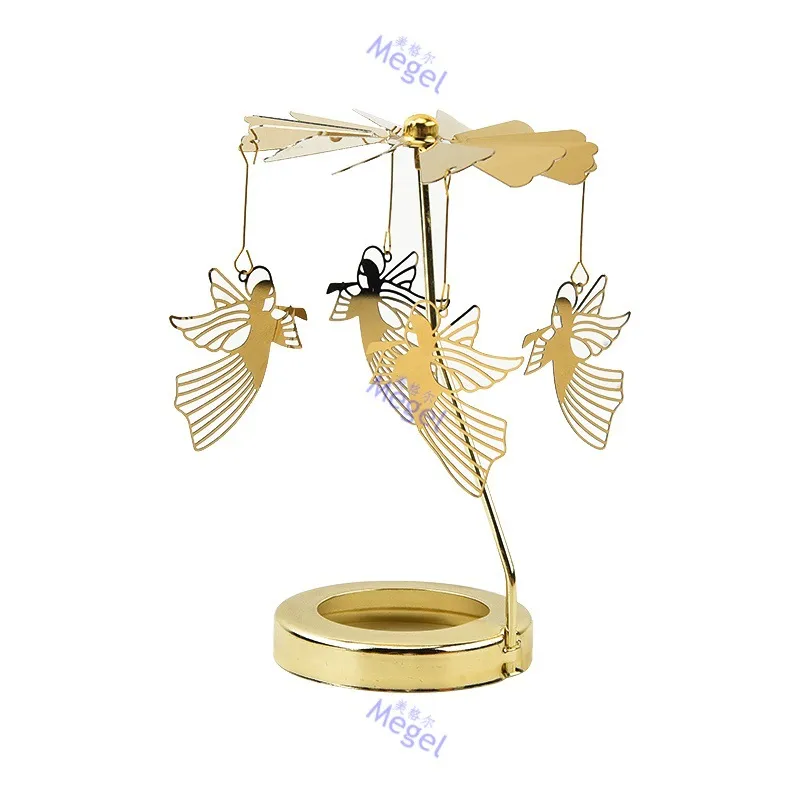 Rotating Carousel Candle Holder - Creative Aromatherapy Candle Cup with Revolving Lantern Design for Romantic Atmosphere, Candlelight Dinners, and Home Decor thumbnail 9