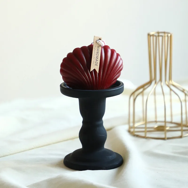 Burgundy Soy Wax Scented Candle - French Retro Style, Romantic Wedding, Home Decoration, Candle Holder - Wholesale Available thumbnail 7