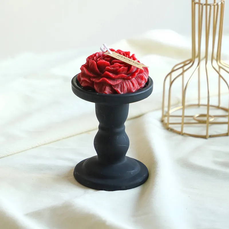 Burgundy Soy Wax Scented Candle - French Retro Style, Romantic Wedding, Home Decoration, Candle Holder - Wholesale Available thumbnail 6