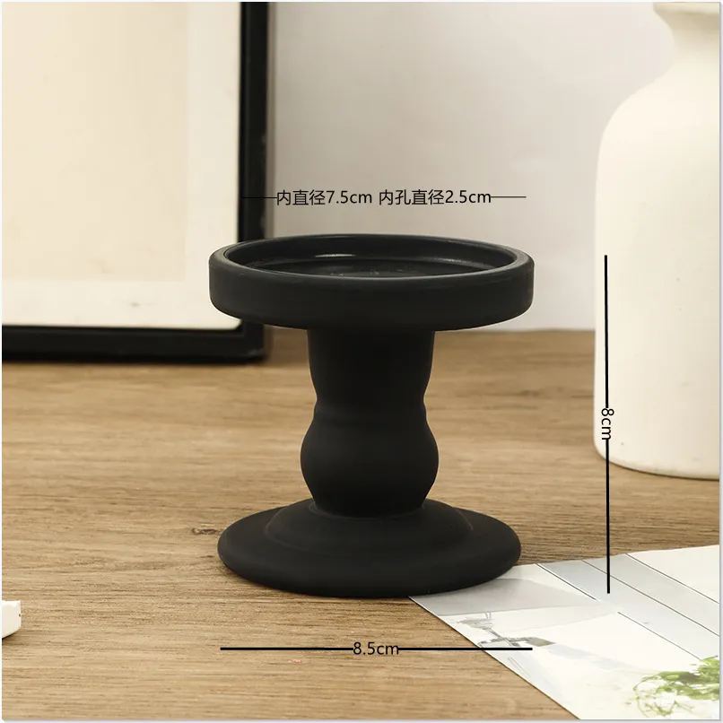 Black Glass - Small Candlestick