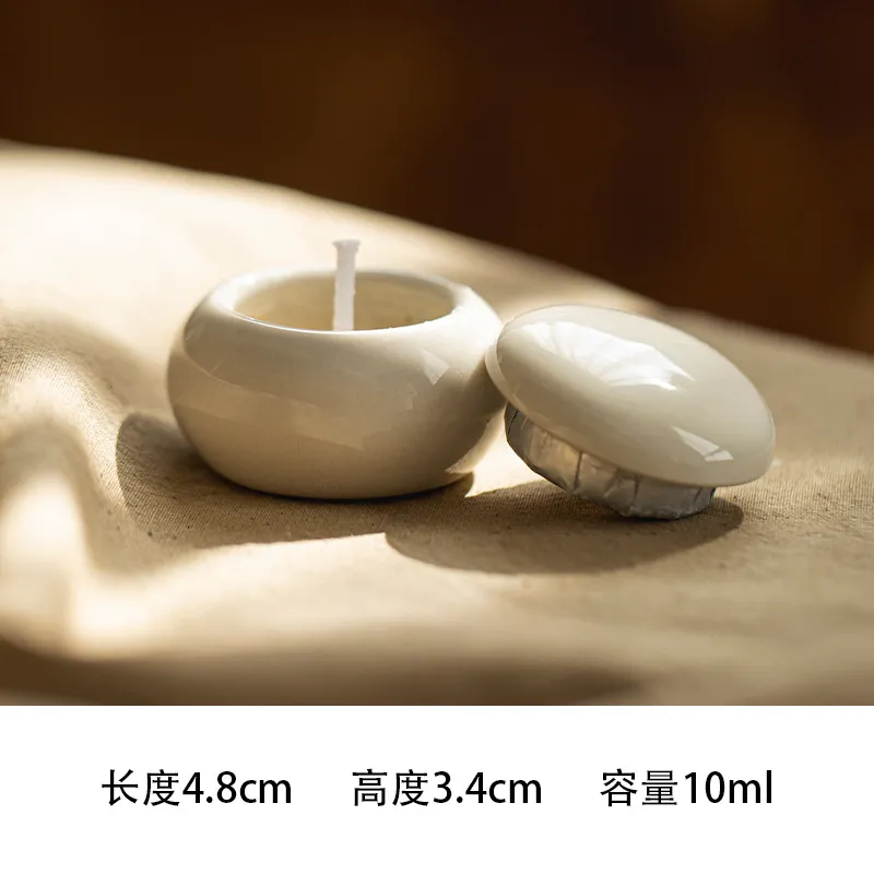 Mini Aromatherapy Candle Jar with Ceramic Holder - Decorative Empty Cup for DIY Candles, Home Decor, and Gifts thumbnail 7