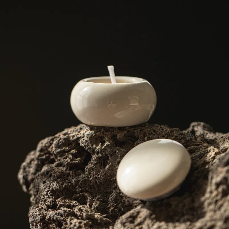 Mini Aromatherapy Candle Jar with Ceramic Holder - Decorative Empty Cup for DIY Candles, Home Decor, and Gifts thumbnail 3