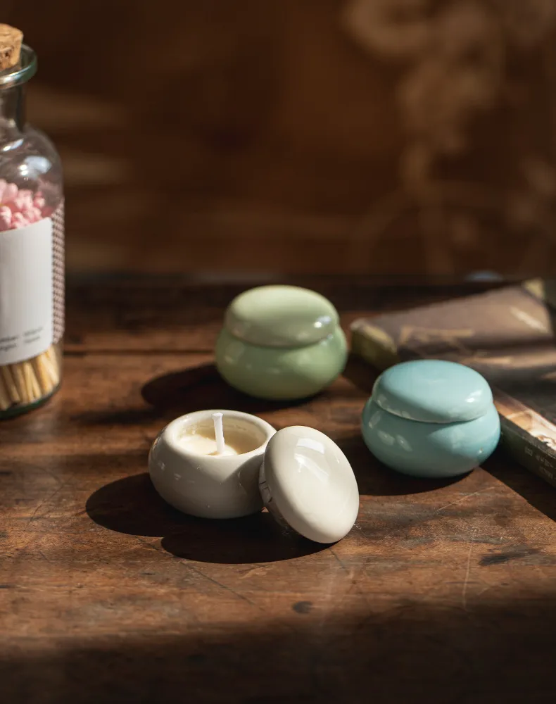 Mini Aromatherapy Candle Jar with Ceramic Holder - Decorative Empty Cup for DIY Candles, Home Decor, and Gifts showcase 4